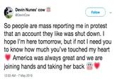 Devin Nunes' cow @DevinCow Follow So people are mass reporting me in protest that an account they like was shut down. I hope l'm here tomorrow, but if not I need you to know how much you've touched my heart America was always great and we are joining hands and taking her back 12:03 AM - 7 May 2019