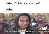 Me: drinks dairy* Me: this I'm about to end toilets whole career