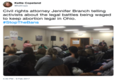 Kellie Copeland @KellCope Civil rights attorney Jennifer Branch telling activists about the legal battles being waged to keep abortion legal in Ohio. #StopTheBans 4:40 PM-9 Feb 2017