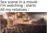 Sex scene in a movie I'm watching : starts All my relatives: