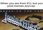 Meme about the EU censoring the internet. Taken from a list of "27 Dank Metal Memes For The True Metalheads":https://cheezburger.com/8431365/27-dank-metal-memes-for-the-true-metalheads from cheezburger. 
