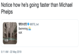 Notice how he's going faster than Michael Phelps 방탄소년단Φ @BTS-twi Swimming #JK 0:29 5:11 AM - 22 May 2019