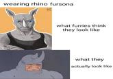 wearing rhino fursona what furries think they look like what they actually look like