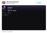 Henrik Ahnberg Follow @AdmiralBulldog Artifact A RTIFACT No results found 3:44 AM - 8 Apr 2019