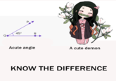 45° Acute angle A cute demon KNOW THE DIFFERENCE