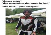 thanos snaps 'dog populations decreased by half* John Wick: *joins avengers Ghatarts