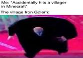 Me: *Accidentally hits a villager in Minecraft* The village Iron Golem: