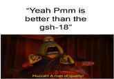 "Yeah Pmm is better than the gsh-18" Huzzah! A man of quality!
