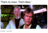 That's no moon. That's Mars. 2:13 PM 7 Jun 2019
