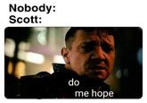 Nobody: Scott: do me hope