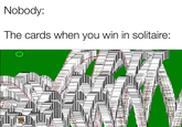 Nobody: The cards when you win in solitaire:
