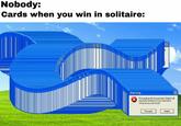Nobody: Cards when you win in solitaire: Warning Proceeding with the operation Delete'will erasethe contents of your hard drive What do you wish to do? Proceed Delete
