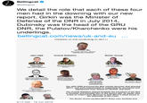 Bellingcat @bellingcat We detail the role that each of these four men had in the downing with our new report. Girkin was the Minister of Defense of the DNR in July 2014, Dubinsky was the head of the GRU DNR, the Pulatov/Kharchenko were his underlings. bellingcat.com/news/uk-and-eu .. elaleu to e Dowiing vi Mn. gor Girkin (Strelkov, Strelok) DNR Minister of Defense Vostok Battalion Bezler Group GRU DNR Sergey Dubinsky (Khmary, Sergay Petrovskty DNR Head of Inteligence Alekaandr Khodakovsky Commander of Vostok Igor Dezler (Bes) Commander of Bezler Battaion Group Sergey Povalyaev Botsman) Bazlar's Deputy Aleksandr Semyonov (Sanych, San avnch) Deputy Commander of the Vostok Bwttnions Oleg Pulatov (Gyurza, Khalf Head of 2nd Department of GRU DNR, suberdinate to Dubinsky Valery Steimakh (Naemnik, Batya) Bazler subordinats, por Ukrainets (Minyor) Subordinate of Bezler commandant of Drherzhinsk milsa The GRU DNR procured the Buk missile launcher that downed MH17, and were instrumental in organizing its movement and deployment from Russia to Ukraine, and back. Leonid Kharchenko (Krot. Lonya) Head of Krot Reconnaissance Battaion Pulatov's Department wit The Vostok Battalion helped facilitate the transport of the Buk in Donetsk and possibly also to the launch site. Its leader also acted on orders from Moscow to hide MH17's black boxes in the aftermath of the crash. The Bezler Group snotted MH17 flvina near Horlivka and 6:14 AM -19 Jun 2019