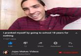 I pranked myself by going to school 18 years for nothing 17,327 views 3.6K 12 Share Download Save Jojas Makes Videos SUBSCRIBE 62,229 subscribers