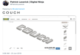Patrick Laverick | Digital Ninja @PatrickLaverick Replying to @rudermensch COUCH SEARCH IKEA PRODUCTS ROOMS INSPIRATION SALE SLEEP BETTER Start again COUGH Sofa-bed module Back rest 80x80 cm Back rest 100x80 am Back cushion $19,630.00 Next What's included? 3:06 AM 23 Jun 2019