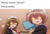 Hentai meme: *exists* Horny weebs: @weeaboosempai Sauce?