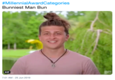 #MillennialAwardCategories Bunniest Man Bun GIF 7:01 AM -25 Jun 2019