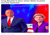 omg Booker's face when Beto busted out the Spanish IT DOES. 9:08 PM 26 Jun 2019