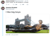 Jessica Koebel @spookykoebel Jun 25 Lizzo's "Boys" as Jeff Goldblum, a thread: ti228 8 589 Jessica Koebel @spookykoebel like big boys 8:16 PM 25 Jun 2019 -