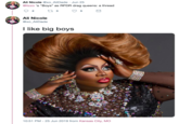 Ali Nicole @xo_Ali Dade Jun 25 @lizzo 's "Boys" as RPDR drag queens: a thread t 3 5 2 Ali Nicole @xo_AliDade like big boys 10:51 PM - 25 Jun 2019 from Kansas City, MO