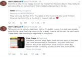 IGGY AZALEA @IGGYAZALEA 3h And this is why I'm so happy to own my master for this new album, they really do ppl crazy dirty on ownership of their intellectual property in the biz Nikki @Ding_Gorgeous Replying to @IGGYAZALEA They seriously did her dirty. You ladies in the music industry work thirteen times as hard and this is the kind of respect y'all get t 927 90 5.3K IGGY AZALEA @IGGYAZALEA 3h Telling someone about a deal days before it's public means the deal was already done & she never had the opportunity to even make a bid to own her own work. These deals take months to negotiate in long form. Pop Crave @PopCrave Billboard "source" says Taylor Swift did not learn of the deal "as it was announced to the world," but that Swift had known about the acquisition since June 25, when Big Machine held a meeting to discuss the deal. Scott Swift... Show this thread ti8.0K 28K 565