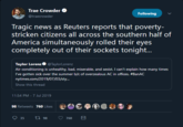 Trae Crowder Following @traecrowder Tragic news as Reuters reports that poverty- stricken citizens all across the southern half of America simultaneously rolled their eyes completely out of their sockets tonigh... Taylor Lorenz @TaylorLorenz Air-conditioning is unhealthy, bad, miserable, and sexist. I can't explain how manty times I've gotten sick over the summer b/c of overzealous AC in offices. #BanAC nytimes.com/2019/07/03/sty... Show this thread 11:54 PM - 7 Jul 2019 98 Retweets 760 Likes ti98 35 760