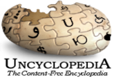 Logo of Uncyclopedia. This is the logo that was in use before the 2013 fork was created, and it has remained in use on the original site (formerly uncyclopedia.wikia.com, now uncyclopedia.ca). Image was created by Rcmurphy and later modified by Lyrithya.