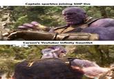 Captain sparkles joining SMP live Carson's Youtuber infinity Gauntlet