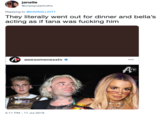 janelle Gunpopulartruthz Replying to K3VIN3LLIOTT They literally went out for dinner and bella's acting as if tana was f------ him A awesomenesstv AD 5:11 PM-17 Jul 2019 :