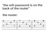 "the wifi password is on the back of the router" the router: 5 6|5 5 6