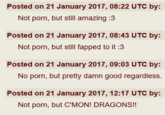Posted on 21 January 2017, 08:22 UTC by: Not p---, but still amazing :3 Posted on 21 January 2017, 08:43 UTC by: Not p---, but still fapped to it :3 Posted on 21 January 2017, 09:03 UTC by: No p---, but pretty damn good regardless. Posted on 21 January 2017, 12:17 UTC by: Not p---, but C'MON! DRAGONS!!