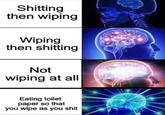 S------- then wiping Wiping then s------- Not wiping at all Eating toilet paper so that you wipe as you s---