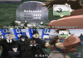 Sadpanda BORN 20XX DEAD 2019 Huh? Why's my name on a headstone?! E-Ex?!