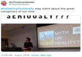 NotTheGreenGoblin TeamSymbiote #ItsGetting TooHardTo stay silent about the great conspiracy of our time ENTUUSLT!!! GIRAFFES ΜΥΤΗ OR REALITY? 12:08 AM Aug 5, 2019 Twitter Web App