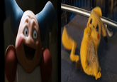 I wasn't sure whether to submit this to "Cowering Detective Pikachu" or "Creepy Mr. Mime," but eventually I settled on "Cowering Detective Pikachu." I hope that's satisfactory.