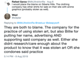 Discussion Rafael Garza @MkUltraVonRa Aug 8 I would place the blame on Siberia Hills. The clothing company has other shirts for sale on their site with anime graphics (probably stolen as well). Wepl @weplar Replying to @MkUltraVonRa @nestuur @sleepysoft They are both to blame. The company for the practice of using stolen art, but also Billie for putting her name, advertising AND supporting said company as well. Either she didnt research/care enough about the product to know that it was stolen art OR she condones said practice 5:14 PM 8 Aug 2019