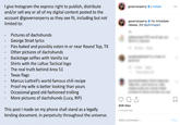 I give Instagram the express right to publish, distribute and/or sell any or all of my digital content posted to the account @governorperry as they see fit, including but not governorperry Follow governorperry For immediate release. (h/t @johnmayer) limited to: 2h Pictures of dachshunds - George Strait lyrics Pies baked and possibly eaten in or near Round Top, TX Other pictures of dachshunds Backstage selfies with Vanilla Ice Shirts with the LaRue Tactical logo The real truth behind Area 51 Texas flags Marcus Luttrell's world famous chili recipe Proof my wife is better looking than yours Occasional good old-fashioned trolling More pictures of dachshunds (Lucy, RIP) - 808 likes This post I made on my phone shall stand as a legally binding document, in perpetuity throughout the universe. 2 HOURS AGO Add a comment... Post :