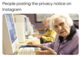 People posting the privacy notice on Instagram