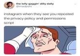 "Daily Struggle":/memes/daily-struggle meme found in a gallery of "Reactions to the Instagram Privacy Hoax":https://cheezburger.com/9084165/instagram-privacy-hoax-inspires-twitter-roasts-savage-memes on Memebase.