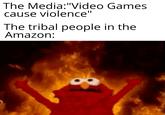 The Media:"Video Games cause violence" The tribal people in the Amazon: