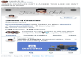 ranch19 @EXTRAGREETING JAMES CHARLES GOT HACKED TOO LIKE HE ISNT VERIFIED NOWw Woody 1:52 PM 76% Jomes Chorotes Iares Follow James d Charles @jamescharles #ChucklingSquad caso f----- Ur Bitch @clol22 discord.gg/8zPPh3 Born May 23 T Joined January 2013 1,758 Following 3.9M Followers Followed by cake (caitlin) is still sad about endgame, SadeW. sophie, and 83 ot.. Tweets & replies Media Likes Tweets Pinned Tweet James d Charles @jamescharles 15m join im chuckling hella DISCORD 2:54 PM Aug 24, 2019 Twitter for iPhone