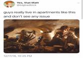 "Star Wars":/memes/subcultures/star-wars meme starring Yoda and Luke. Found in a gallery of "Guys Really Live In Apartments Like This Memes":https://cheezburger.com/7373061/guys-really-live-in-apartments-like-this-is-our-new-favorite-twitter-meme on Memebase. 