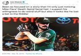 Levi Weaver @ThreeTwoEephus Been so focused on a story that I'm only just noticing Mike Fiers' Death Spiral facial hair. I support his willingness to do weird stuff but also it looks like he lost a bet to the Riddler ρνστΑ YOT T 20 8:54 PM Sep 14, 2019 Twitter for iPhone