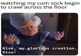 watching my c-- sock begin to crawl across the floor |Rise, my glorious creation. Rise!