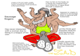 Has no fat on his body, as a result his original form was killed by a rogue Brad through a papercut Lingers in the VvC realm, unable to move on until he has raised all virgins, neckbeards, incels and Brads to the level of Chad Appears to virgins in visions to encourage them to gymcel and looksmaxx Sausage fingers CRUNCHI Let the Hindu god Ganesha steal his Has never interacted with a woman due to look because he being in a league of his took pity on him Own Literally squats the weight of the world on his shoulders and thus has muscular Mid-sized peen, compensates for that ten times over with vast testes filled with the nectar that had bought life unto the original virgin and chad legs THE Cartoon