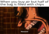 When you buy air but half of the bag is filled with chips Noooo!
