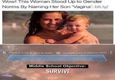 Wow! This Woman Stood Up to Gender Norms By Naming Her Son "Vagina': bit.ly/ NE Middle School Objective: SURVIVE