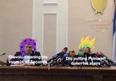 TPOKYPATYPA ABTOHOMHOt PECVETII KPMM Diavolo cleaning his room in 10 Seconds Dio putting Polnareff down his stairs