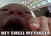 HEY HEY SMELL MY FINGER