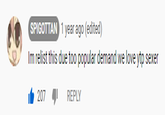 SPIGOTTAN 1 year ago (edited) Im relist this due too popular demand we love ytp sexer 207 REPLY